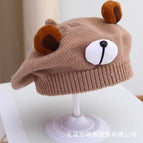 Cute bear beret-khaki / 3-48 months