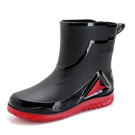 Rain Boots men's closed new waterproof shoes outdoor water boots kitchen non-slip work rubber shoes plus velvet cotton warm rain boots