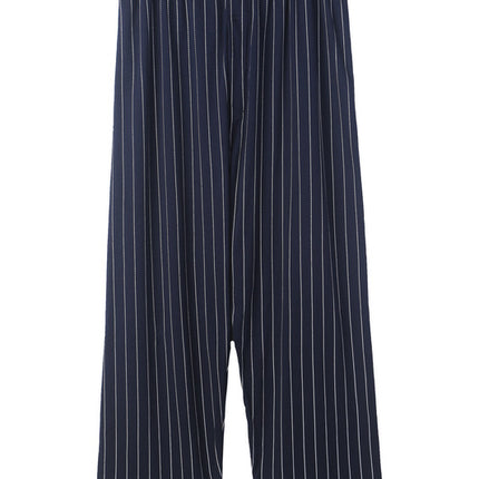Large size men's pajamas spring and autumn pure cotton plus fat plus size 300kg fat people's home pants conventional thick