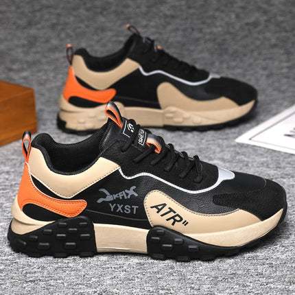 Foreign Trade Large Size Men's Shoes, Autumn and Winter Leather Shoes, Men's Sports Shoes, Men's Rebound Shock-Absorbing Casual Shoes, Dad Shoes for Men