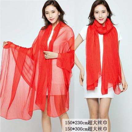 3 meters 2.3 meters long solid color sunscreen chiffon scarf beach towel travel shawl scarf a generation of hair