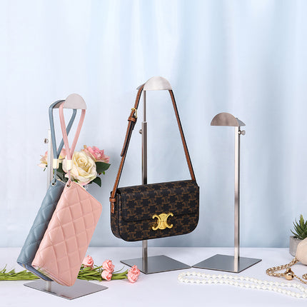 Floor hanging bag shelf store adjustable bag display props shopping mall stainless steel hanging bag display rack