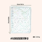 A5 Zipper Star Rose White