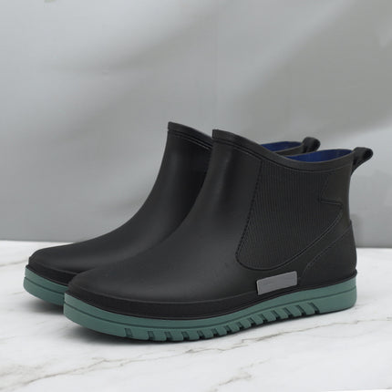 Cross-Border Low-Top Rain Boots for Men, Outdoor Waterproof Shoes, Non-Slip Reflective Rain Boots, Kitchen Work Shoes, Fishing and Car Washing Rubber Shoes