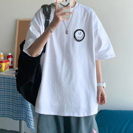 Summer New Short-Sleeve Trendy Loose Versatile Ins Fashion Brand Half-Sleeve T-Shirt Student Casual Short-Sleeve Top