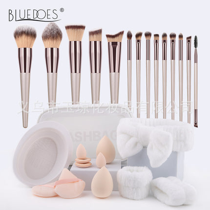 Cross-border explosions makeup brush suit 33-piece set beauty egg powder puff super soft eye shadow brush foundation brush beauty wholesale