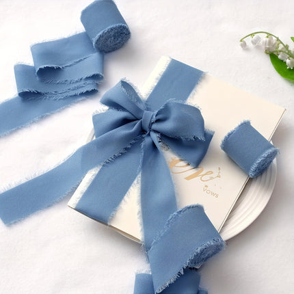 Ins Hand-Torn Raw Edge Ribbon Bouquet Satin Ribbon Ribbon Dried Rose Wedding Flowers Tied Chiffon Lace