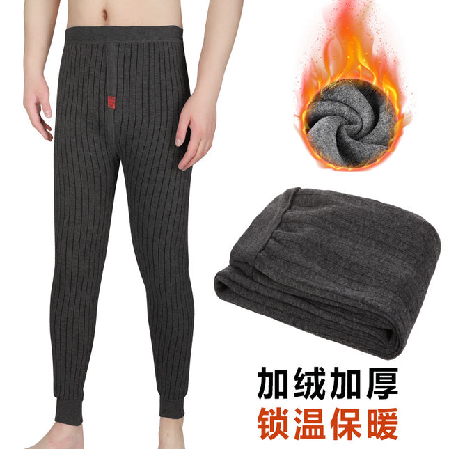 Men's warm pants extra large thickened brushed inner leggings high waist long johns hot pants wholesale