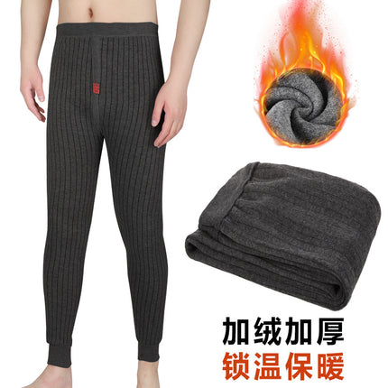 Men's warm pants extra large thickened brushed inner leggings high waist long johns hot pants wholesale