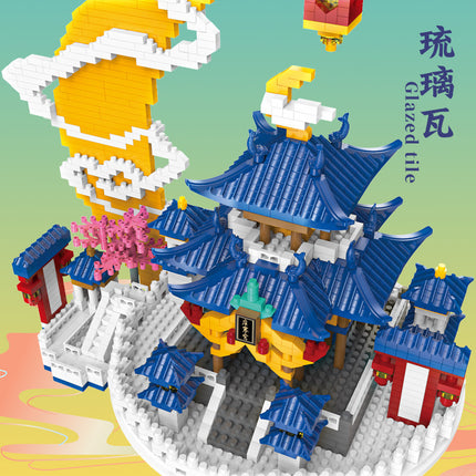 Compatible with Lego Guanghan Palace Building Blocks Puzzle Microparticles Peach Blossom Pool Chinese Style Building Assembled Creative Toys Wholesale