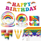 76-piece set (7+9+tissue paper+paper cup+tablecloth+flag+fork)