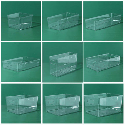 Transparent Storage Box, Thickened and Deepened, Without Lid, Large Cosmetic Organizer Box, Snack and Seasoning Cabinet, Desktop Sorting Box