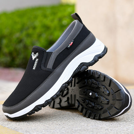 Old Beijing cloth shoes men's breathable soft bottom non-slip shoes tendon bottom men's shoes slip-on canvas work shoes casual shoes