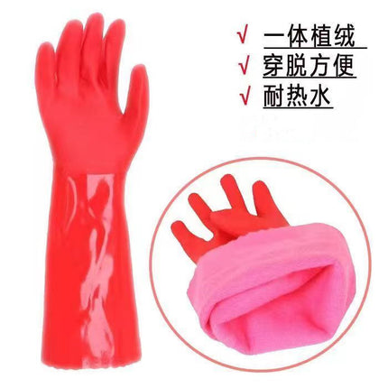 Household fleece-lined warm gloves xinhuailei flocking integrated kitchen home cleaning car brush household gloves