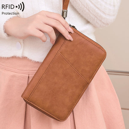 Cross-border New RFID Anti-magnetic Wallet Zipper Passport Bag Certificate Bag Air Ticket Storage Bag Multifunctional Passport Wallet