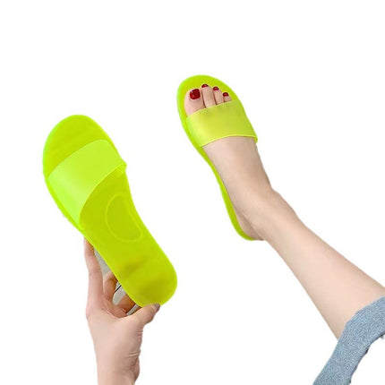 Summer New Crystal Slippers for Women, Large Size, Fashionable Jelly Outer Wear, Casual Home Couple, Deodorant Flip Flops, Cross-Border