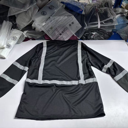 Site work clothes wholesale breathable sweat-absorbent fast cotton T-shirt dry outdoor safety construction tooling reflective strip T-shirt
