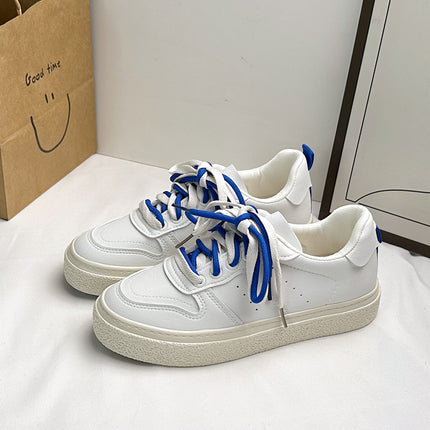2762 Women's White Shoes 2024 Spring Waterproof Low-Top Thick-Soled Shallow Mouth Hollow Versatile Casual Shoes Breathable and Comfortable