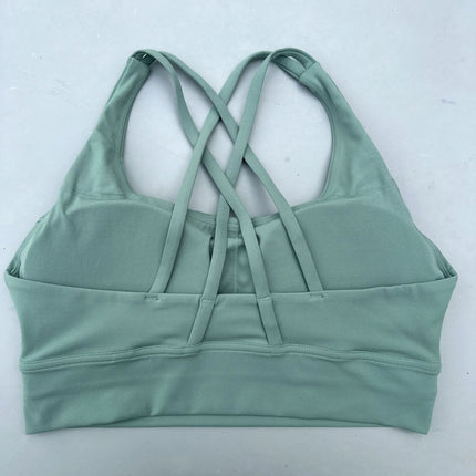 European and American Women's Shockproof Cross Yoga Sports Bra Outer Wear Running Fitness Soft Bra Tight Vest