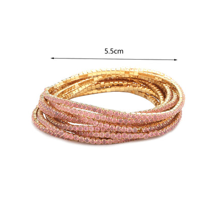 2.0mm Superfine Rhinestone Bracelet Stretch Bridal Bracelet Korean Style Single Row Flash Diamond Stretch Crystal Bracelet