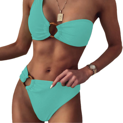 European and American Split Swimsuit Cross-border Hot Sale Solid Color Bikini Swimsuit Amazon AliExpress Hot Sale Foreign Trade Swimsuit