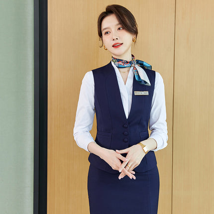 Spring Clothing Professional High-end Vest suit Temperament New Hotel Front Desk Attendant Work Clothes Sales Workwear Uniform