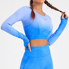 0677 blue long sleeve / S