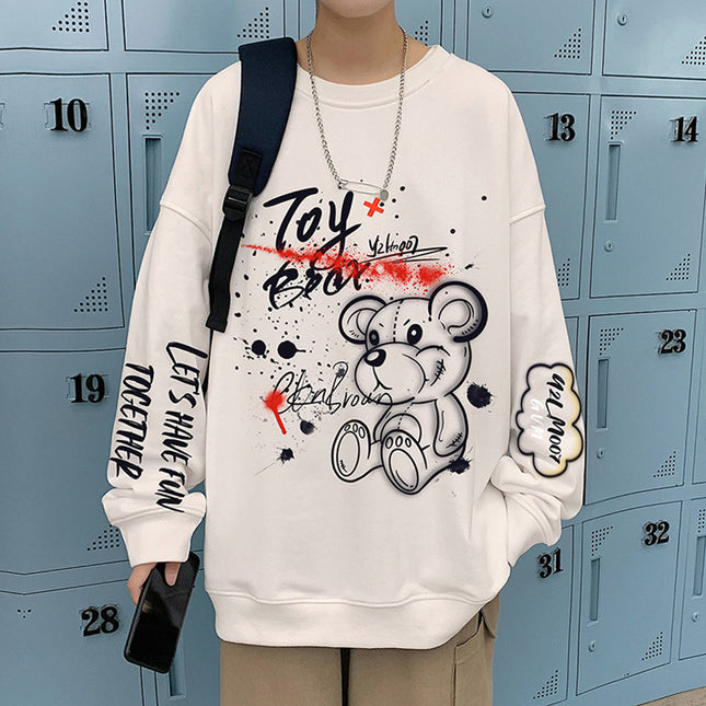 Sweatshirt Men's Spring and Autumn Loose Thin Round Neck Long Sleeve Hong Kong Style Trendy Brand Boys Couple's Casual Pullover Zhongshan Jacket