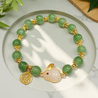 E12 green pearl nafu jade rabbit bracelet