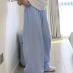 Blue striped trousers (lazy floor-length casual sweatpants) / S (recommended within 60kg )