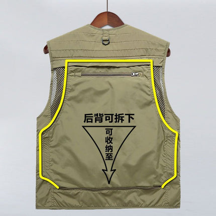 Summer New plus size Multi-pocket Custom Printing LOGO Vest Men's and Women's Vest Outdoor Photography Mountaineering Vest