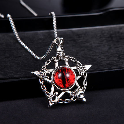 Personalized fluorescent jewelry trendy men's domineering eyes accessories luminous necklace men's trendy all-match brother pendant