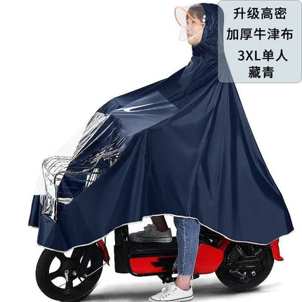 Extra Large and Thickened Electric Vehicle Raincoat Poncho for Adults, with a Visible Window, Storm-Proof, Wholesale Protection