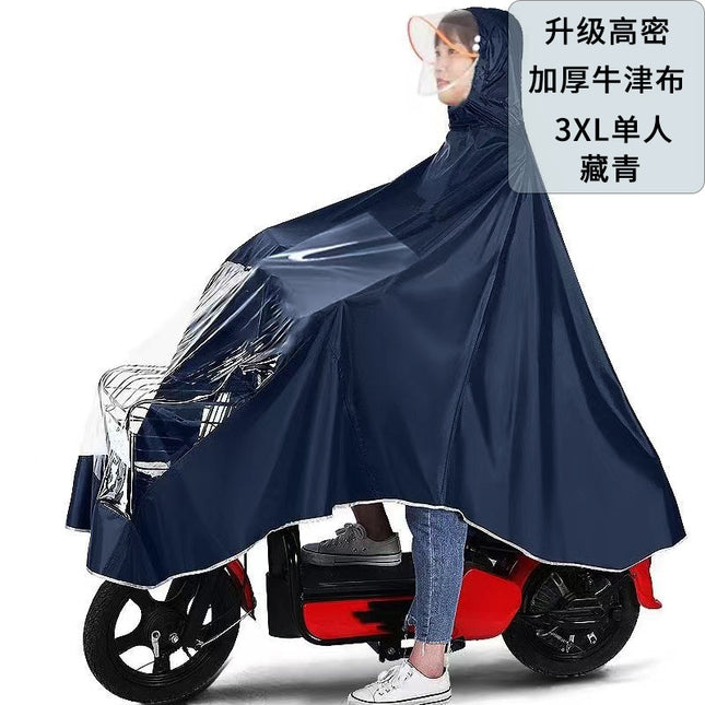 Extra Large and Thickened Electric Vehicle Raincoat Poncho for Adults, with a Visible Window, Storm-Proof, Wholesale Protection