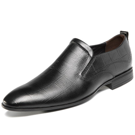 Foot-on Slip-on Leather Shoes Men's Cowhide Face Soft Bottom Breathable Soft Face Men's Casual Round-toe Business Casual Leather Shoes
