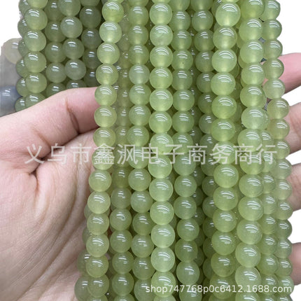 Optimized Sapphire Xiu Jade Round Beads Plus Color Hetian Jade Beads DIY Jewelry Accessories Hot Selling Semi-Finished Products Wholesale