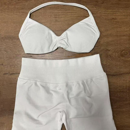 suit DF Amazon Explosions Shorts Small Bra High Elastic Superfine Extinction Nylon Hanging Neck Beauty Back Sports Vest
