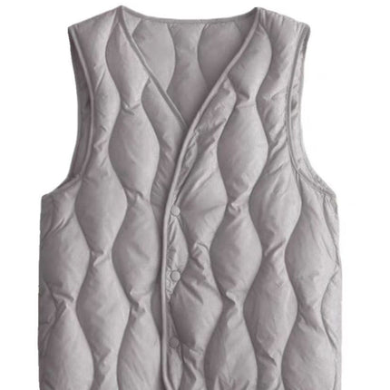 Women's Short down Vest for Winter, Lightweight, Close-Fitting, Warm V-Neck Vest, Base Layer Inner Wear, Inner Liner Sleeveless Vest