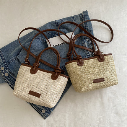 Straw Bucket Bag Women / Sac Seau Paille Femme