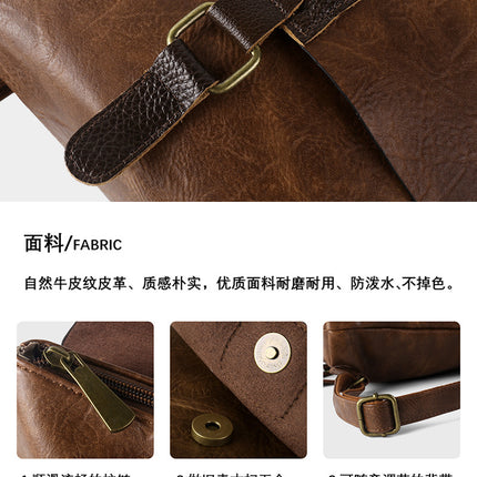 European and American Retro Cowhide Backpack Cross-border Outdoor Large Capacity Backpack Work Commuter Shoulder Bag Multifunctional Women's Bag
