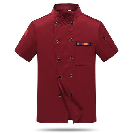 Chef Work Clothes Short-Sleeved Wholesale Men's Kitchen Hotel Catering Foreign Trade Restaurant Printable Embroidered Chef Uniform Long-Sleeved Suit