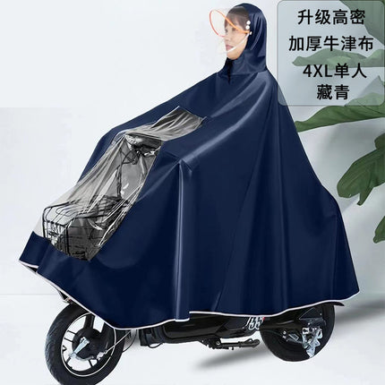 Extra Large and Thickened Electric Vehicle Raincoat Poncho for Adults, with a Visible Window, Storm-Proof, Wholesale Protection