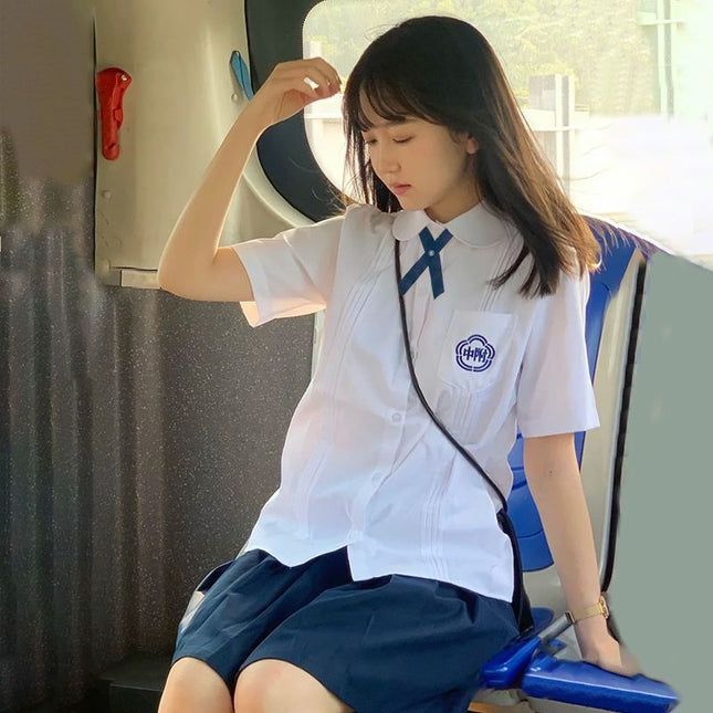 Taiwan Attached High School Uniform Summer Shirt suit jk Uniform Female Senior high school Students College Style Games Graduation Class Uniform