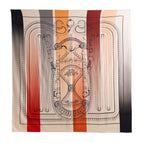 Fhz25-90019-1 handmade roll-double-sided scarf orange shield / 132*132cm