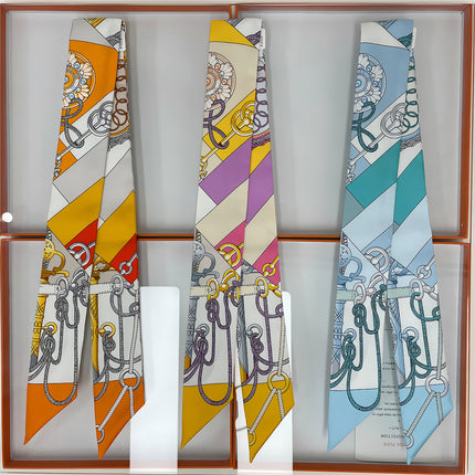 French new hot-selling key chain tassel 18 M silk ribbon winding bag handle ribbon scarf