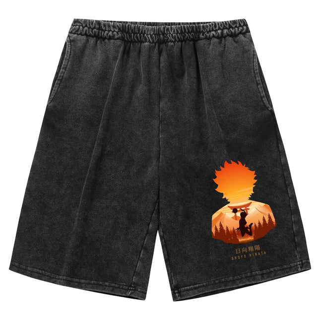 Cross-border Washed Old Vintage Shorts Men and Women Haikyuu Volleyball Junior Printed Casual