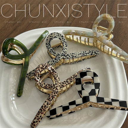High-grade acetate hairpin for Women summer 2023 New elegant back head clip shark clip hairpin headdress
