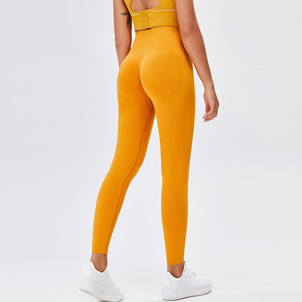 Women's Running Training Sports Suit, White Klein Blue Yoga Thin Straps, Beautiful Back Fitness High-Waisted Peach Pants