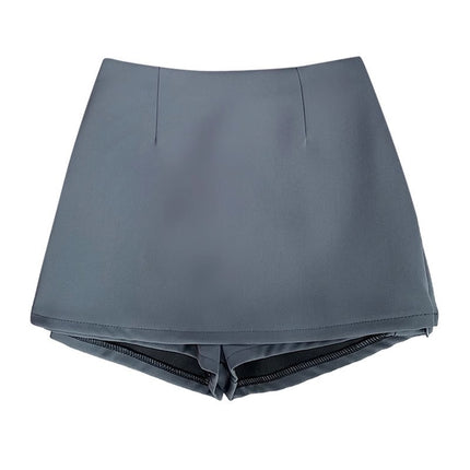 Gray Suit Skirt for Women 2025 Spring Design High Waist Slimming Look Anti-Exposure Side Slit Sexy Hip-Hugging Short