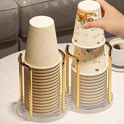 Acrylic Paper Cup Holder Disposable Cup Picker Straw Cup Desktop Storage Rack Household Coffee Tea Cup Rack